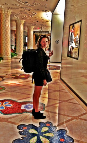 Backpacks & lace dresses at the Wynn